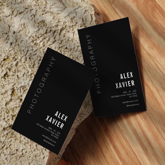 Tarjeta De Visita fotógrafo negro simple (Subido por el creador)