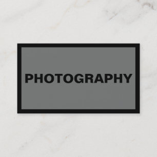 Tarjeta De Visita Fotógrafo negro simple de níquel gris y sencillo