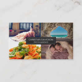 Tarjeta De Visita Fotógrafo, personalizable, 4 fotos