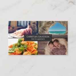 Tarjeta De Visita Fotógrafo, personalizar con fotos, negro, elegante