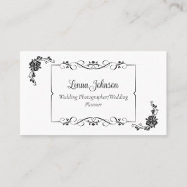 Tarjeta De Visita Fotógrafo/planificador Boda blanco y negro