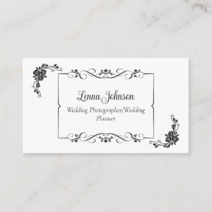 Tarjeta De Visita Fotógrafo/planificador Boda blanco y negro