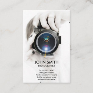 Tarjeta De Visita Fotógrafo profesional blanco