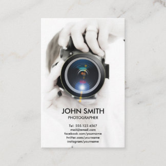 Tarjeta De Visita Fotógrafo profesional blanco