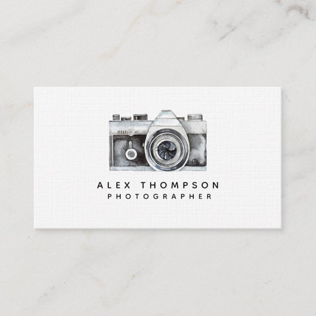 Tarjeta De Visita Fotógrafo profesional de cámara acuarela (Anverso)