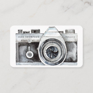 Tarjeta De Visita Fotógrafo profesional de cámara acuarela