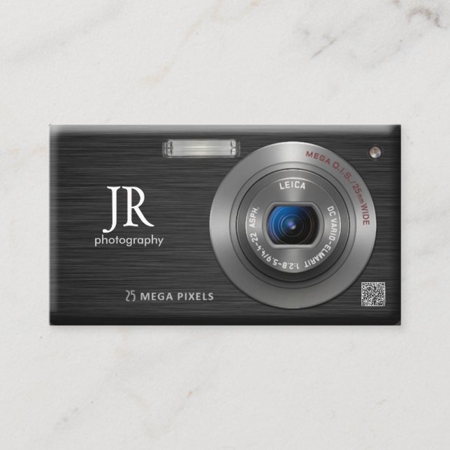 Tarjeta De Visita Fotógrafo profesional de cámara digital compacta (Anverso)