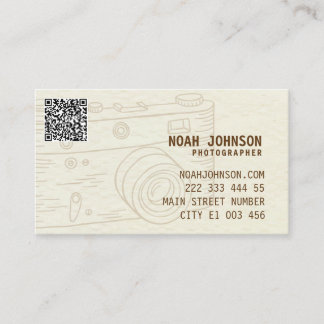 Tarjeta De Visita Fotógrafo profesional de cámara fotográfica QR