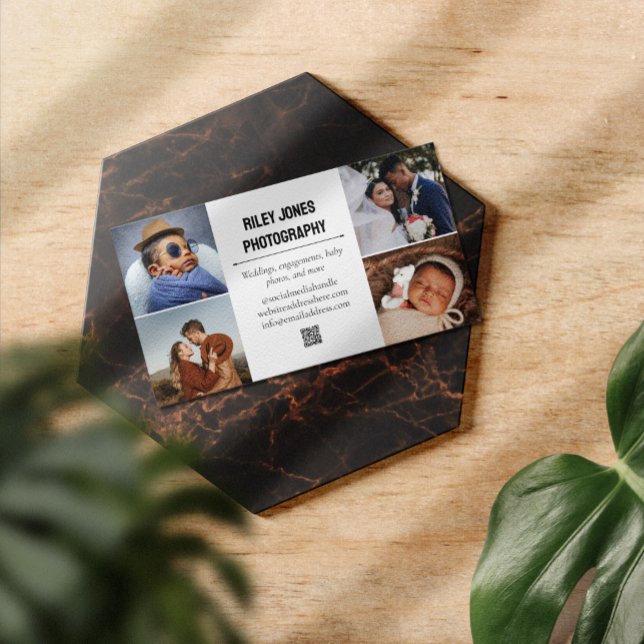 Tarjeta De Visita Fotógrafo profesional de código QR de collage de f (Subido por el creador)