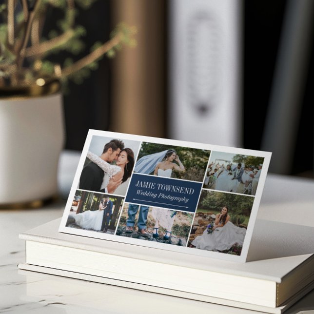 Tarjeta De Visita Fotógrafo profesional de Collage de fotos naval (Subido por el creador)