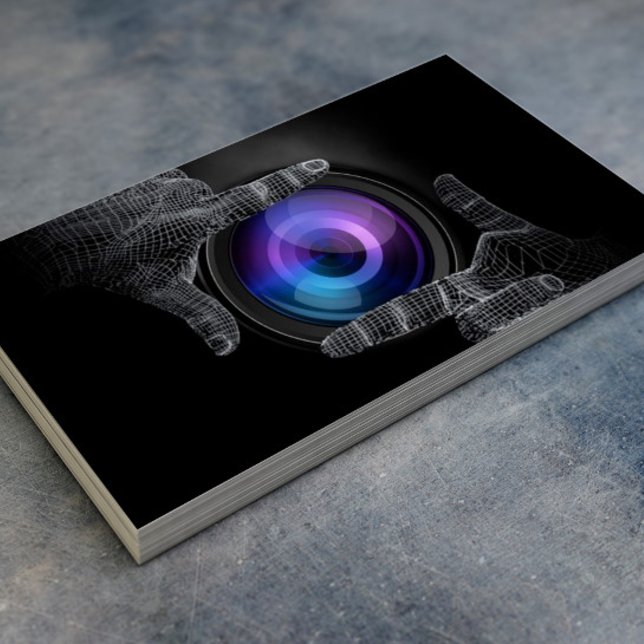 Tarjeta De Visita Fotógrafo profesional de fotograma manos (Subido por el creador)