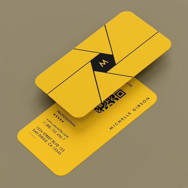 Tarjeta De Visita Fotógrafo profesional de lente de obturador amaril (Photographer Bright Yellow Shutter Lens Modern Business Card
)