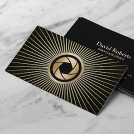 Tarjeta De Visita Fotógrafo profesional de obturador de oro moderno