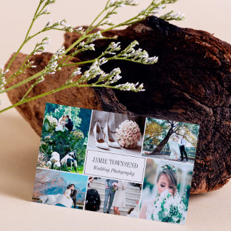 Tarjeta De Visita Fotógrafo profesional de puntos de oro Collage de 