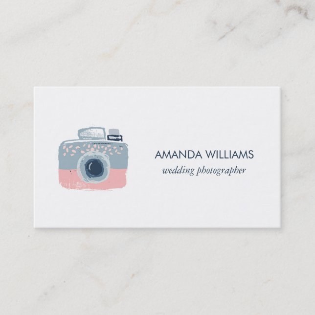 Tarjeta De Visita Fotógrafo profesional elegante de la boda (Anverso)
