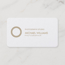 Tarjeta De Visita Fotógrafo - Profesional elegante símbolo blanco