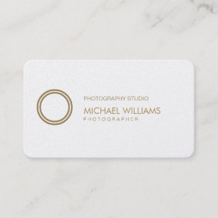 Tarjeta De Visita Fotógrafo - Profesional elegante símbolo blanco