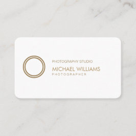 Tarjeta De Visita Fotógrafo - Profesional elegante símbolo blanco