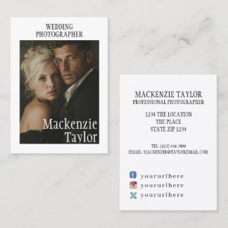 Tarjeta De Visita Fotógrafo Profesional Foto Personalizada