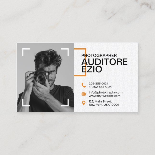 Tarjeta De Visita Fotógrafo profesional moderno (Reverso)