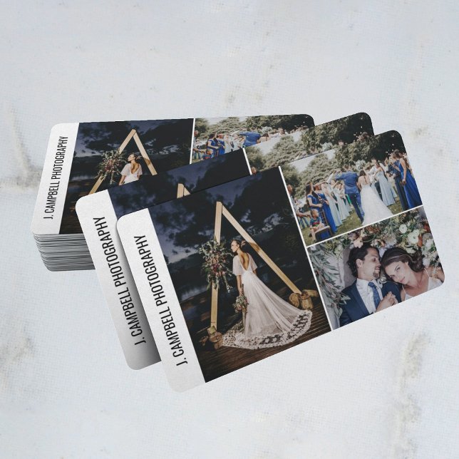 Tarjeta De Visita Fotógrafo profesional moderno de 3 Collages de fot (Subido por el creador)