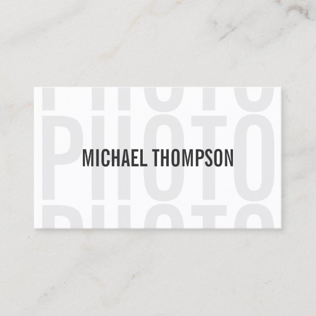 Tarjeta De Visita Fotógrafo Profesional Moderno Negrita (Anverso)