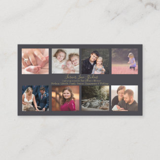 Tarjeta De Visita Fotógrafo profesional oscuro - 8 diseño fotográfic