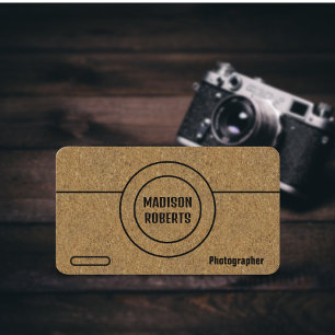 Tarjeta De Visita Fotógrafo QR código marrón kraft profesional