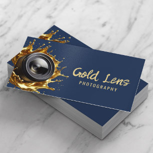 Tarjeta De Visita Fotógrafo resumen fotografía de la marina de oro