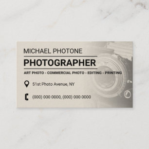 Tarjeta De Visita Fotógrafo retro vintage