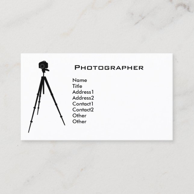 Tarjeta De Visita Fotógrafo simple (Anverso)