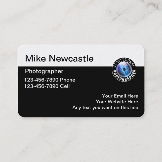 Tarjeta De Visita Fotógrafo único (Anverso)
