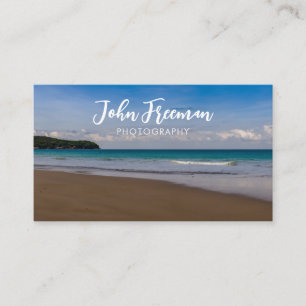 Tarjeta De Visita Fotógrafo único de playa azul