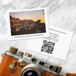 Tarjeta De Visita Fotógrafo Vintage Código QR Mínimo