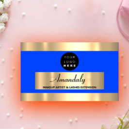 Tarjeta De Visita Fotograma dorado Fashion Beautique Shop Royal Blue