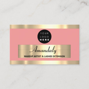 Tarjeta De Visita Fotograma dorado Moda Beautique Shop Coral Powder