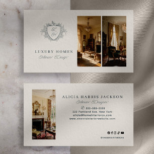 Tarjeta De Visita Fotomontaje de diseño de interiores elegante