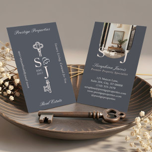 Tarjeta De Visita Fotomontaje minimalista elegante de monograma con 