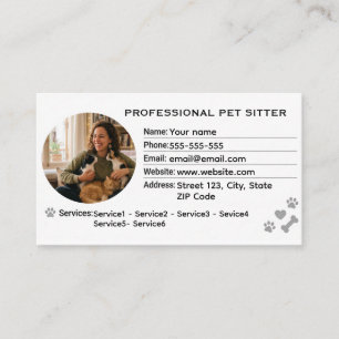 Tarjeta De Visita Fotomural personalizable de cuidador de mascotas m