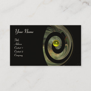 Tarjeta De Visita FOTON SWIRL GEM MONOGRAM amarillo morado negro