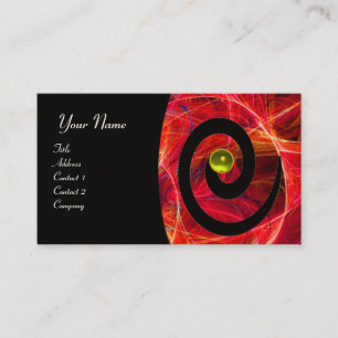 Tarjeta De Visita FOTON SWIRL GEM MONOGRAM amarillo rojo negro