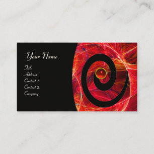 Tarjeta De Visita FOTON SWIRL GEM MONOGRAM rojo negro