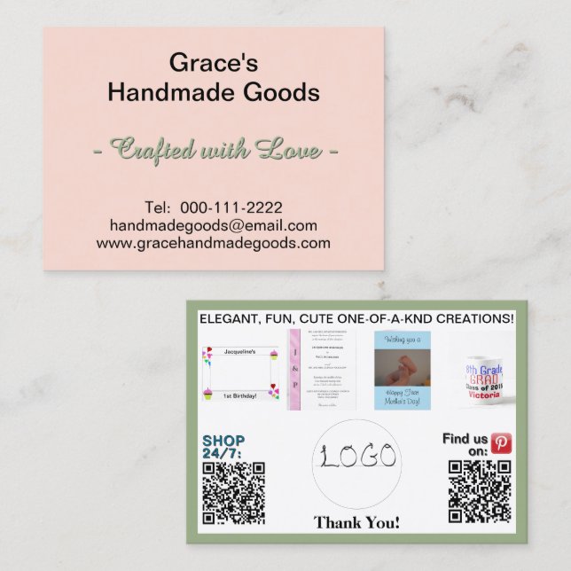 Tarjeta De Visita Fotos comerciales rosas y sabrosas códigos QR 3.5  (Anverso / Reverso)
