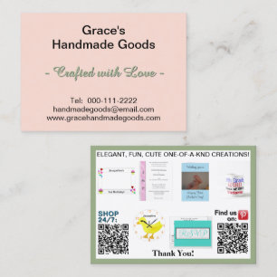 Tarjeta De Visita Fotos comerciales rosas y sabrosas códigos QR 3.5 
