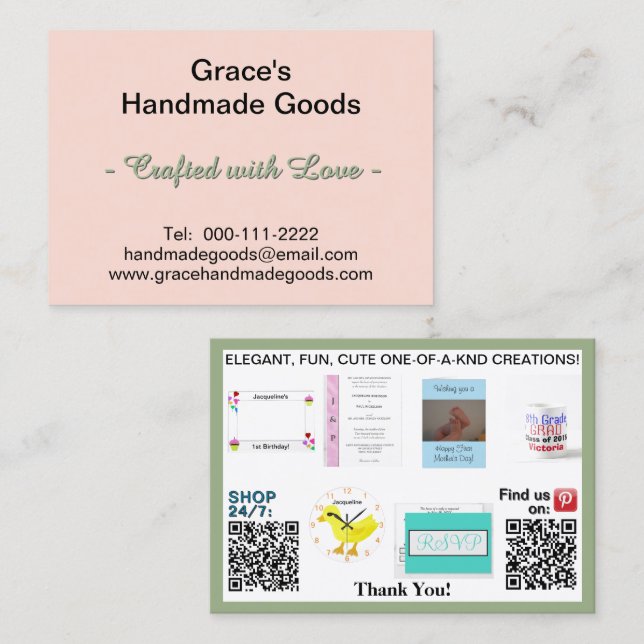 Tarjeta De Visita Fotos comerciales rosas y sabrosas códigos QR 3.5  (Anverso / Reverso)