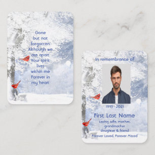 Tarjeta De Visita Fotos conmemorativas Oración Invierno Cardenales 