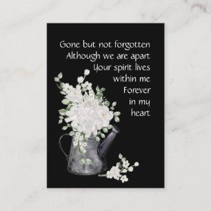 Tarjeta De Visita Fotos conmemorativas Oración Jardín Blanco Flores 