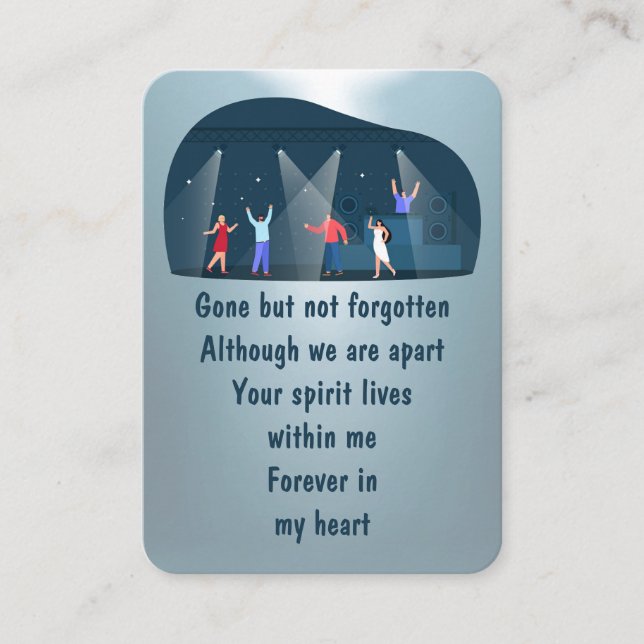Tarjeta De Visita Fotos conmemorativas Oración Teatro de Baile Inter (Anverso)