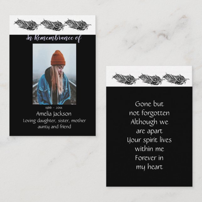Tarjeta De Visita Fotos conmemorativas Pocket Keepsake Tribal (Anverso / Reverso)
