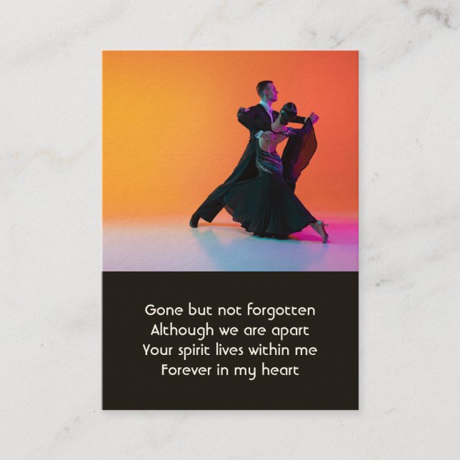 Tarjeta De Visita Fotos conmemorativas y bailarinas bailarinas baila (Anverso)